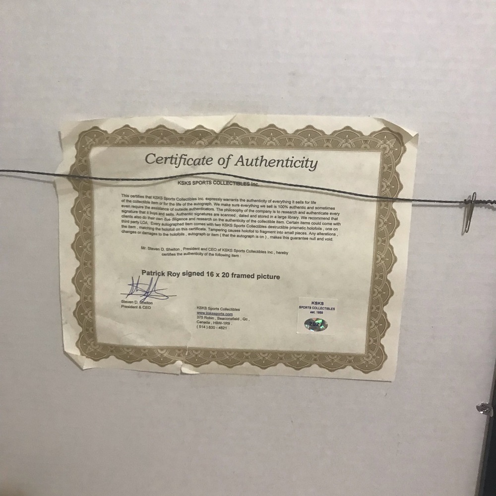 16x20 Framed Patrick Roy Autographed photo